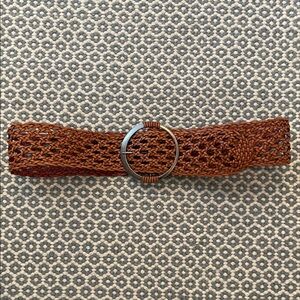 Lucky Brand Braided Tan Belt with Round Buckle